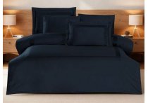 Постельное белье сатин Premium La Romano - Mona Montova Navy Blue (Турция), евро